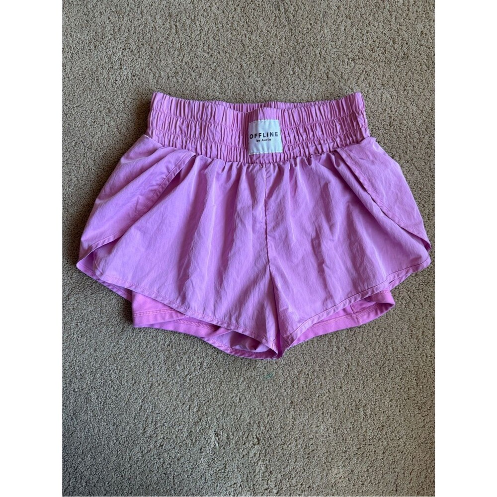 Offline by Aerie Hugger Champ Shorts Pink High Rise Biker Shorts Women’s Small